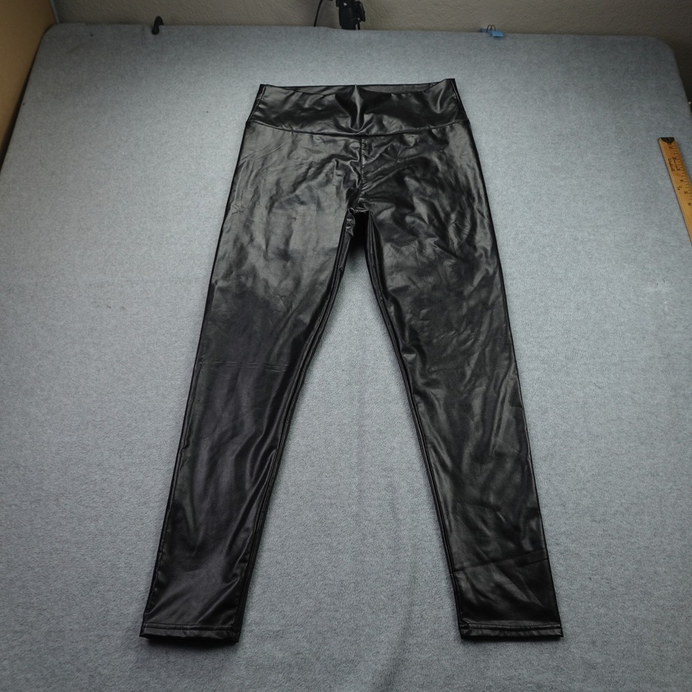 Tagoo‎ Pants Womens XL Black High Waist Fleece Lined Faux Leather Leggings